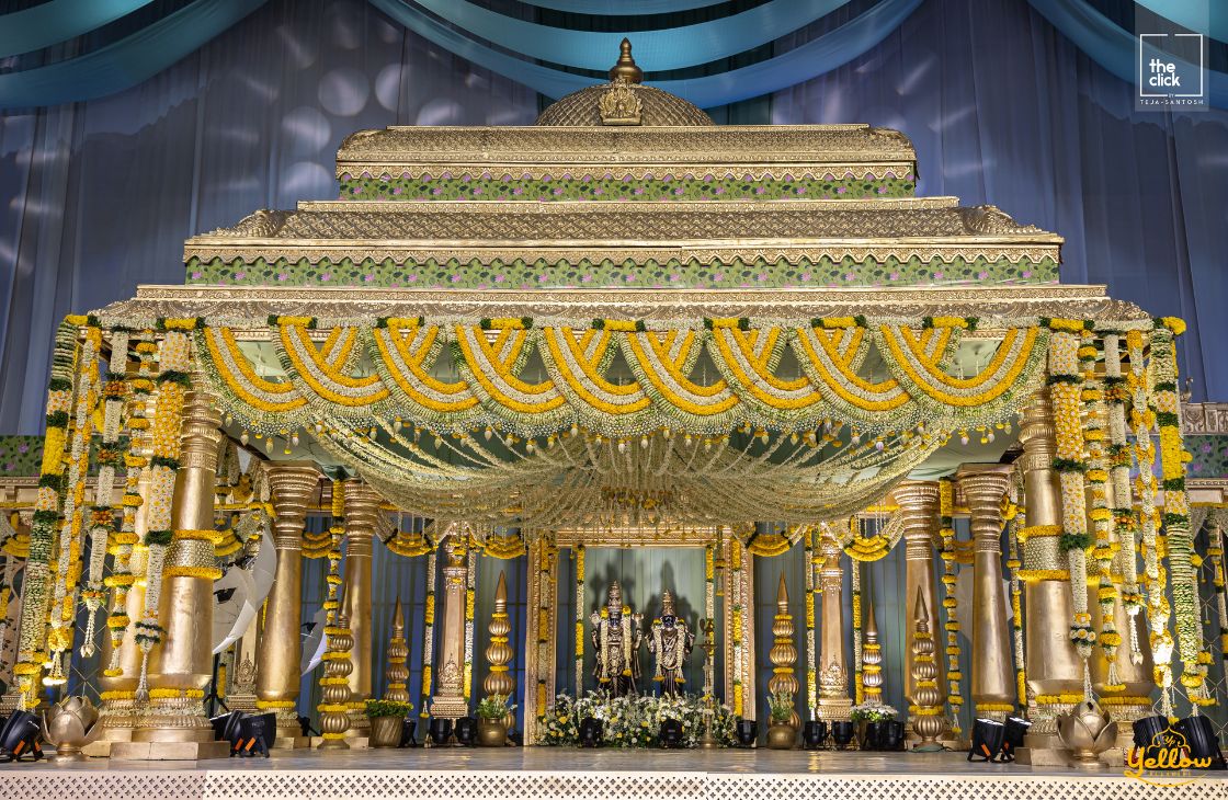 Wedding mandap with lighting design