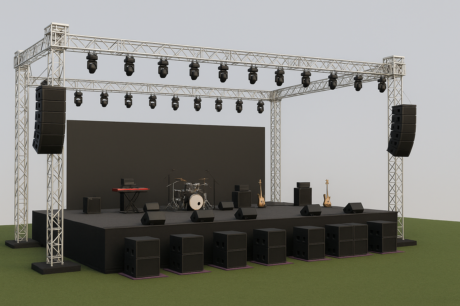 DJ and stage lighting setup