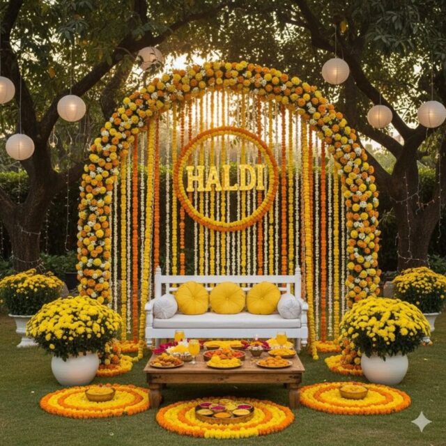 Sunshine, smiles, and a splash of tradition 🌼✨
From vibrant marigold backdrops to joyful moments under the golden hues, we craft Haldi ceremonies that feel as magical as they look. Every detail, every flower, every emotion—designed to celebrate love the Manomay way 💛
#HaldiCeremony #HaldiDecor #hyderabadweddingplanners #haldisetup